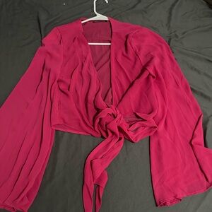 SHEIN Medium tie crop top never worn
